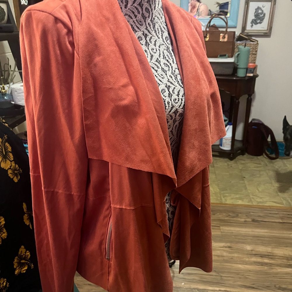 Bagatelle Orange Blazer with Waterfall Front